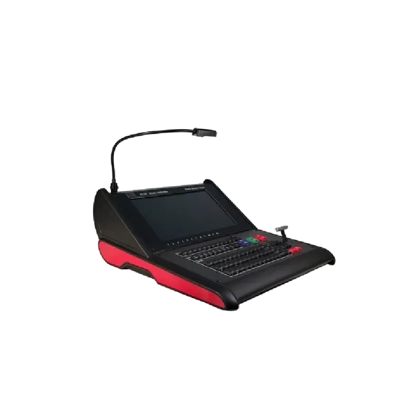 Controlador Barco Event Master EC-50 de perfil con pantalla táctil y botonera
