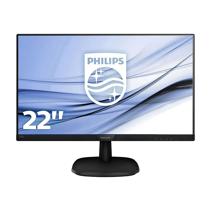Vista frontal del monitor Philips 223V7QHSB/00 con su peana