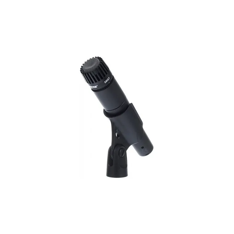 Shure SM57 instalado en una pinza orientable