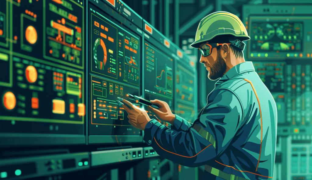 Técnico dando asistencia al servicio de alquiler de monitores tactiles