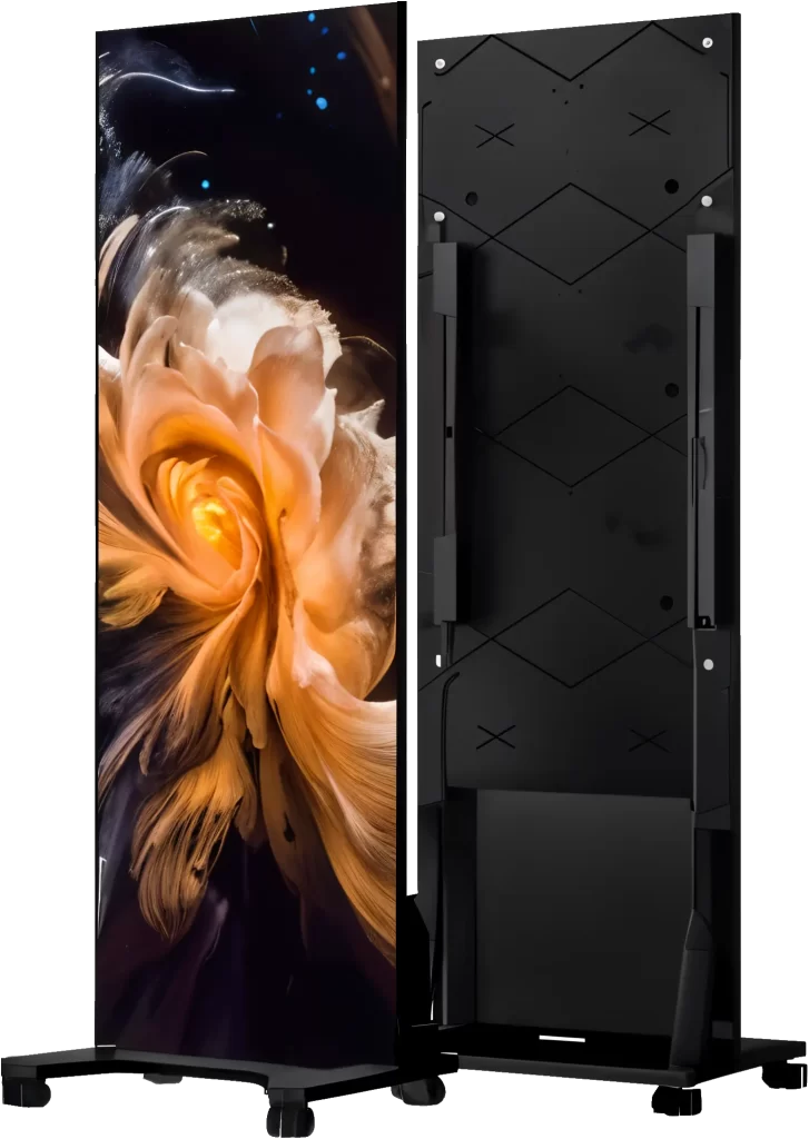 Totem LED publicitario en feria profesional